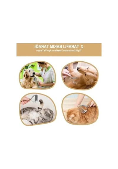 Ahşap Saplı Çift Taraflı Kedi Ve Köpek Bakım Fırçası 0