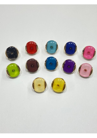 Bebek Düğmesi / Metalize Plastik Düğme / 1,2 Cm / 10 Adet /02728 / - Kahve