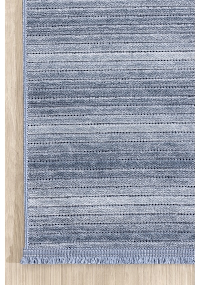 Koza Halı Stripe Mavi Kilim Kaymaz Taban Salon Oturma Odası Antre Halısı 33 Mavi