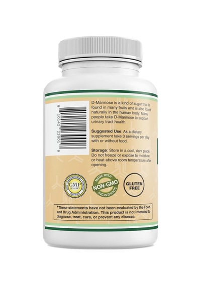 Double Wood D Mannose 500mg 90 Capsules D-mannose For Urinar...
