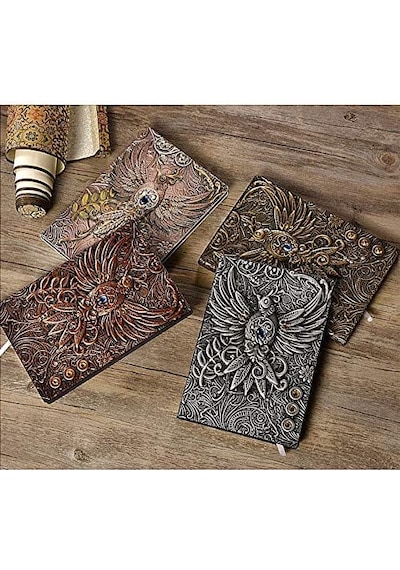 Deri Defter 3D Kabartmalı Adam-Gümüş