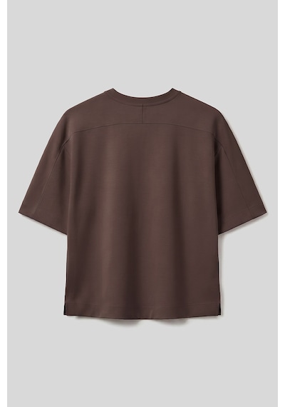 Tommy Life Kahverengi O Yaka Oversize Kısa Kollu Kadın T-shirt - 97316