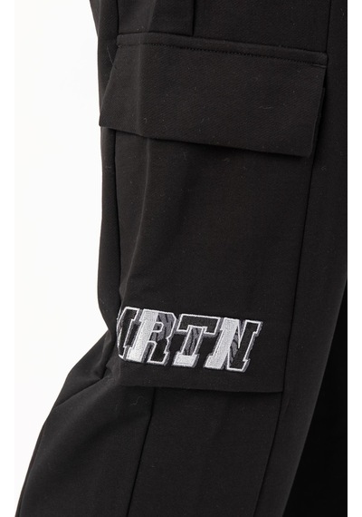 Maraton Sportswear Oversize Erkek Lastik Paça Basic Siyah Eşofman Altı 22466 Siyah