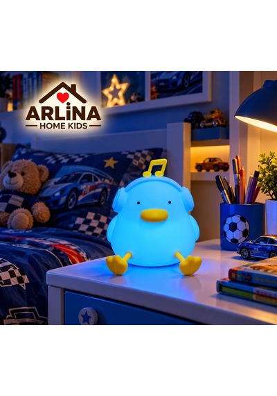 Sevimli Ördek Gece Lambası Rgb Renk Değiştiren Dokunmatik Silikon Bebek Çocuk Odası Şarjlı Led