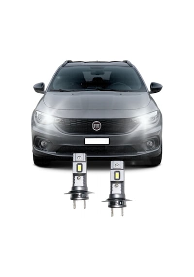 Megamarket06 Fıat Egea Mercekli Far Led Uzun Far Ampulü H7 Mini Led 2'li Set