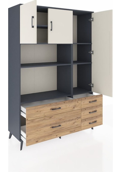 Hyperion Dolap 7 Raflı 5 Çekmeceli 3 Kapaklı 132x44x195 Antrasit-aytaşı/çam Aytası/atlas Çam Hyperion Dolap 7 Raflı 5 Çekmeceli 3 Kapaklı 132x44x195 Antrasit-aytaşı/çam Aytası/atlas Çam