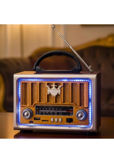 Nostaljik Ahşap Tasarımlı Bluetooth Hoparlör Fm/am Radyo Destekli Şarjlı Ve Taşınabilir Retro Radyo Model-2