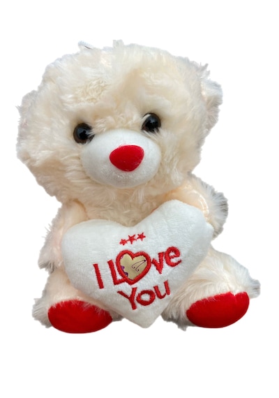 I Love You Yazılı Kalpli Yastıklı Peluş Ayı 20 Cm 1 Adet