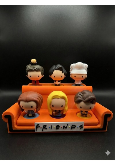 Friends Koltuk Temalı Mini Figür Sergileme Standı (6 Figürlük, Sadece Stand)