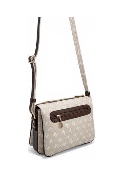 Silver Polo Sp784 Kadın Çapraz Çanta Monogram Taş-kahve