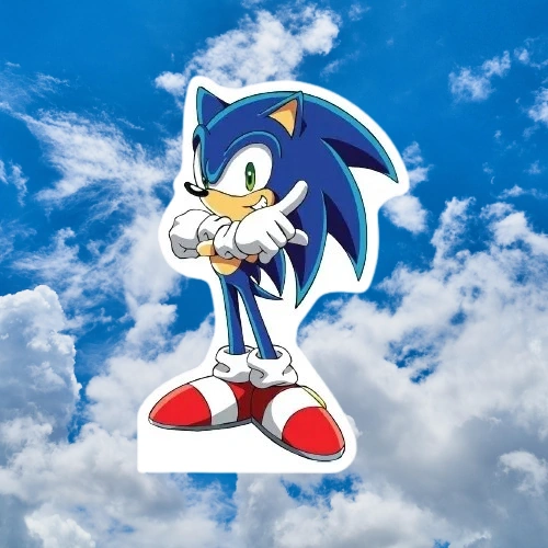 Ayaklı Pano Sonic Boom 33x24 Cm Mavi Kirpi Doğum Günü Masa Dekoru Çocuk Odası Süsü Diğer