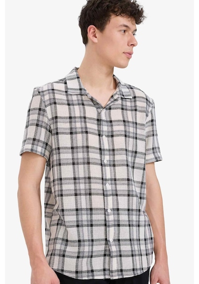 DeFacto Regular Fit Polo Yaka Kareli Yazlık Pamuklu Kısa Kollu Gömlek D7661AX25SPER42