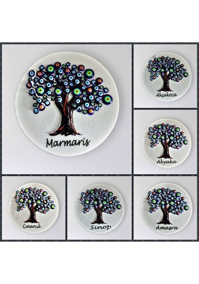 Bodrum Polyester Kabartmalı Magnet Çap:6,5cm Dekoratif Hediyelik Buzdolabı Süsü Kod:1832