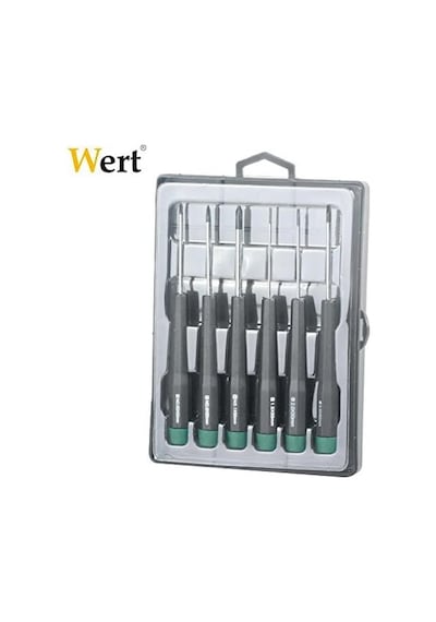 W 2262, Elektronikçi Tornavida Seti, Gri/siyah/yeşil, 6 Parça