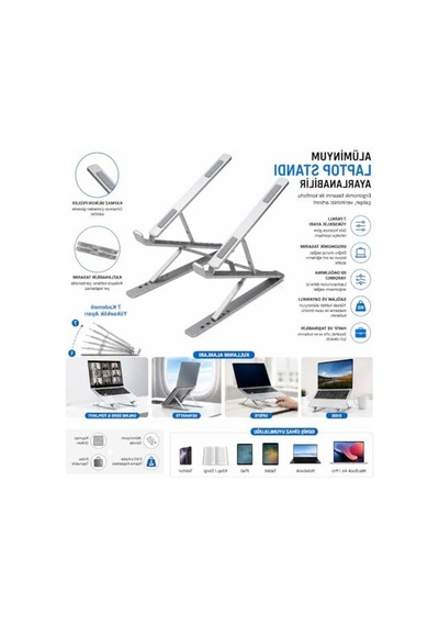 Katlanabilir Alüminyum Laptop Standı - Ayarlanabilir 1