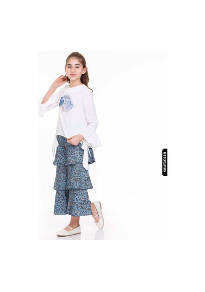 Xo Kids Kız Alt Üst Takım 4-12 Yaş 3662 Kaut10118 Beyaz - Mavi