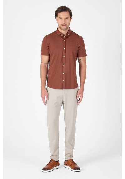 İmza Kiremit Kısa Kol Düğmeli Yaka Cepsiz Performans Ürün Slim Fit Gömlek 1004250256 Kiremit İmza Kiremit Kısa Kol Düğmeli Yaka Cepsiz Performans Ürün Slim Fit Gömlek 1004250256 Kiremit