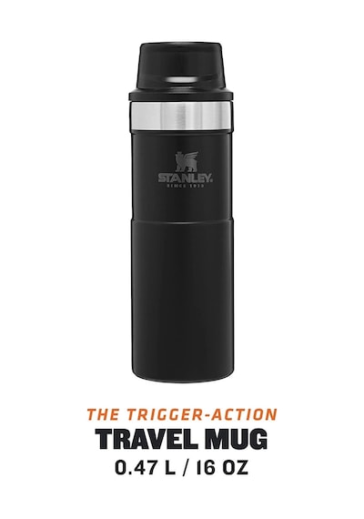 Stanley Klasik Trigger-action Termos Bardak 0.47 Lt Siyah Gri