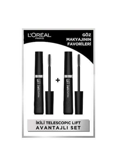 L'Oréal Paris Telescopic Lift Siyah Maskara 2'li Set pkttlscpclft2-9583 0
