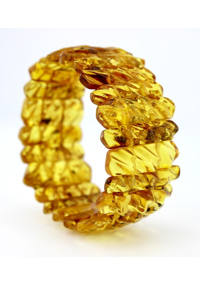 Kehribar Bileklik Fosilli Roleks Tasarım Ambergold Blk23-145 Çok Renkli