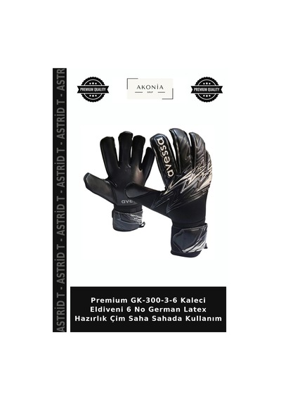 Premium Gk-300-3-6 Kaleci Eldiveni 6 No German Latex Hazırlık Çim Saha Sahada Kullanım Çok Renkli