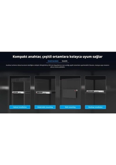 Ruıjıe 8port Rg-cs83-12gt4xs-p Gıgabıt 4-10gbe Sfp+ 370w Layer3 Yönetilebilir Swıtch