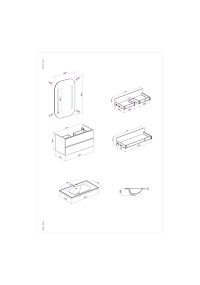 Kobos Simple 80 Cm Çekmeceli Banyo Dolabı Seti Miling Oak Ahşap Kobos Simple 80 Cm Çekmeceli Banyo Dolabı Seti Miling Oak Ahşap