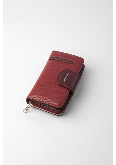 Cengiz Pakel Orta Boy Desenli Kadın Cüzdan - 65256a - Bordo 65256a-bordo