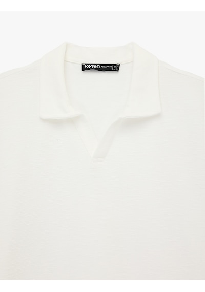 Koton Regular Fit Kısa Kollu Basic Polo Yaka Tişört Beyaz 6sam10426mk