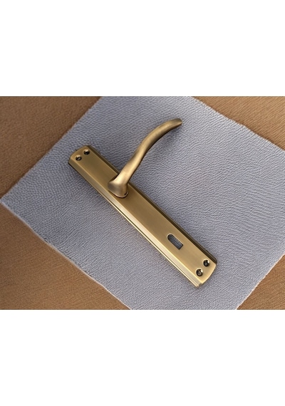 Trim Mat Antik Sarı Aynalı Oda Kapı Kolu 1 Takım Şık Ve Dayanıklı