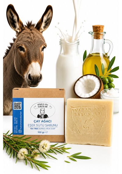 Çay Ağacı Özlü Zeytin Yağlı Eşek Sütü Sabunu 100 Gr