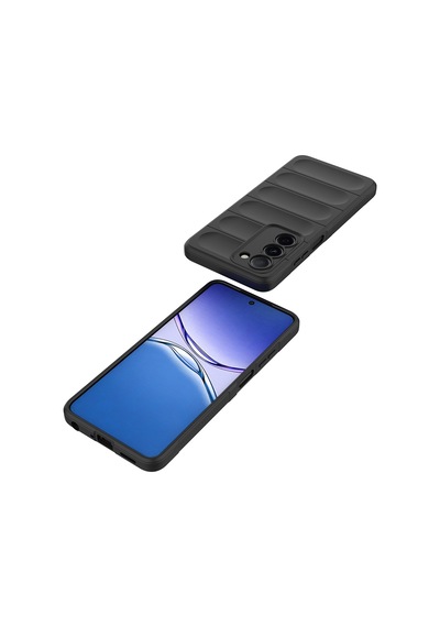 Maks Technology Oppo A5 Uyumlu Kılıf Esnek Tpu Oyuklu Arka Yüzey Tasarımlı Mkst Etnik Silikon Kapak - Siyah