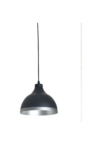 Ada Modern Mutfak Cafe Metal Siyah İçi Gümüş Renkli Gümüş Şeritlitekli Sarkıt Avize Çap 20cm Diğer