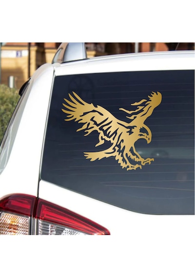 Sticker Dizayn Kartal Sticker - Eagle Beşiktaş Kanatlı Uçan Kartal Sticker - Araba Oto Motosiklet Karavan Cam Sticker - 00326 60x47 Cm