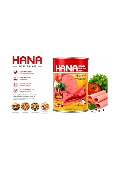 Hana Acılı Piliç Salam 380 X4 Adet