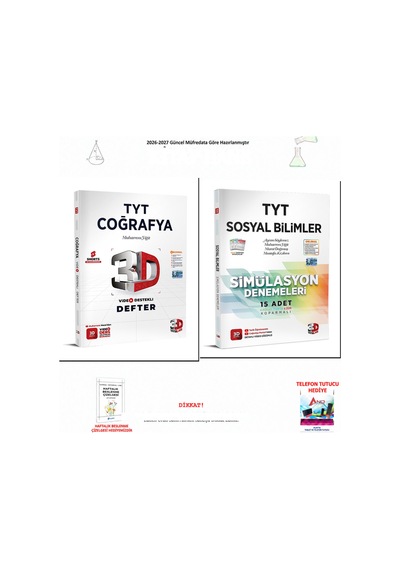 3d Tyt Coğrafya Video Defter Ve Sosyal Deneme 2 Ki 2 Kitap Seti