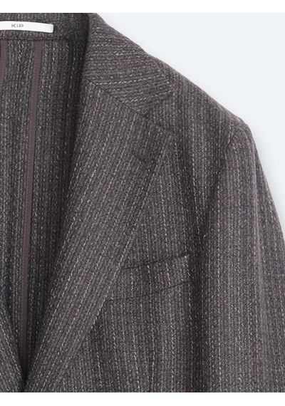Kip Kahverengi Desenli Modern Fit Yün Karışımlı Ceket