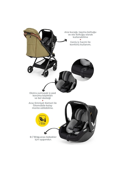 Kanz Instreet Autofold Katlanabilir Kabin Boy Travel Sistem Bebek Arabası