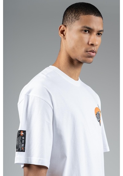 Maraton Sportswear Oversize Erkek Bisiklet Yaka Kısa Kol Basic Beyaz T-shirt 23243-beyaz Beyaz