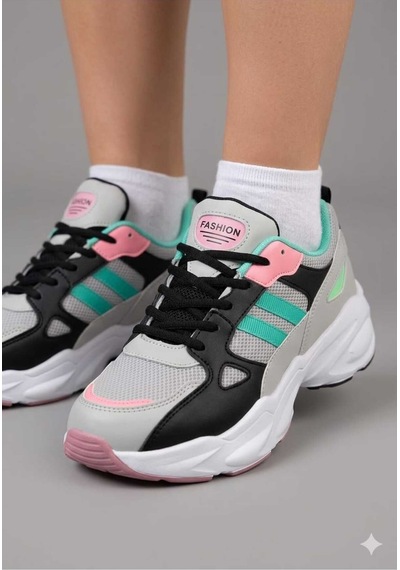 Mcdark Kadın Beyaz Yeşil Sararmaz Taban Sneaker Ayakkabı Beyaz - Yeşil