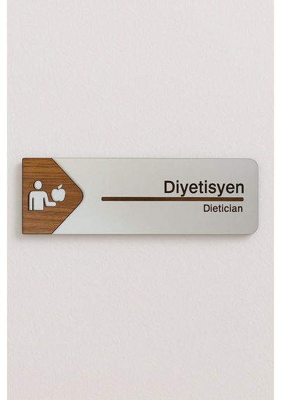 Diyetisyen Ofis Oda Kapı İsimliği Yönlendirme Tabelası Levhası Kişiselleştirilebilir