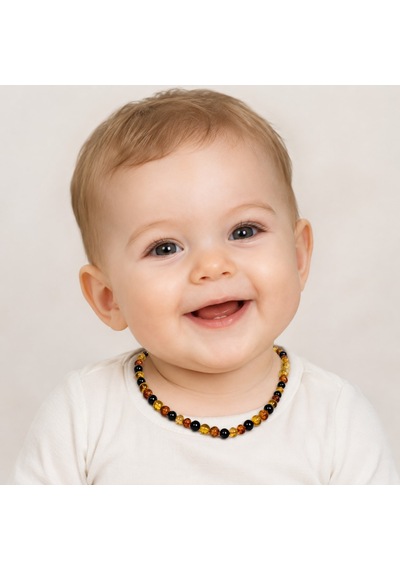 Baby Amber Damla Kehribar Kolye Sarı