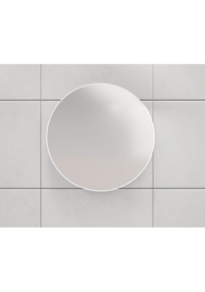 Oval Aynali Banyo Dolabi Beyaz