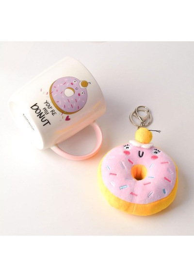 Donut Peluş Anahtarlıklı Porselen Kupa - Sürpriz 4 Farklı Modelden Biri - Hediyelik Sevimli Kupa Bardak Ve Yumuşak Anahtarlık Seti Asorti/karışık 1 Adet Beyaz - Çok Renkli Donut Peluş Anahtarlıklı Porselen Kupa - Sürpriz 4 Farklı Modelden Biri - Hediyelik Sevimli Kupa Bardak Ve Yumuşak Anahtarlık Seti Asorti/karışık 1 Adet Beyaz - Çok Renkli