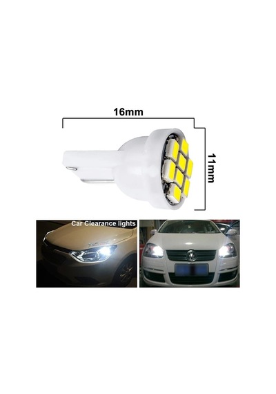 5 Adet Beyaz Renk T10 Park Ampulü Dipsiz Ampul Led Ampul Her Arac