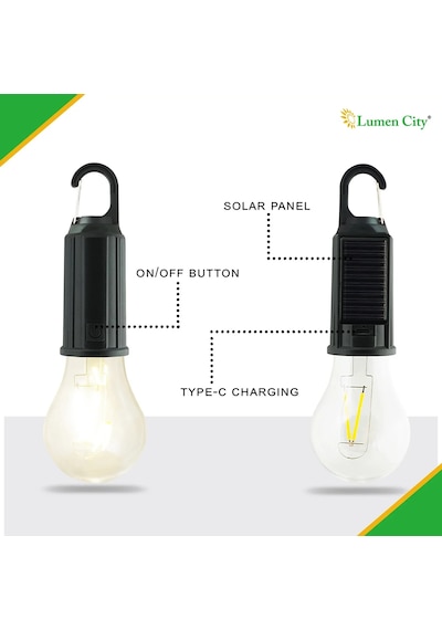 Solar Güneş Enerjili Led Ampul 3 Modlu Uzaktan Kumandalı Solar Camping Lamp 4801 Çok Renkli