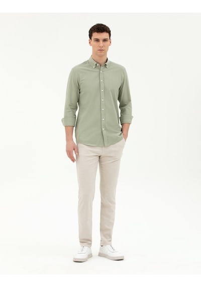 Pierre Cardin Erkek Çağla Gömlek Desenli 50283343-vr016 Çağla