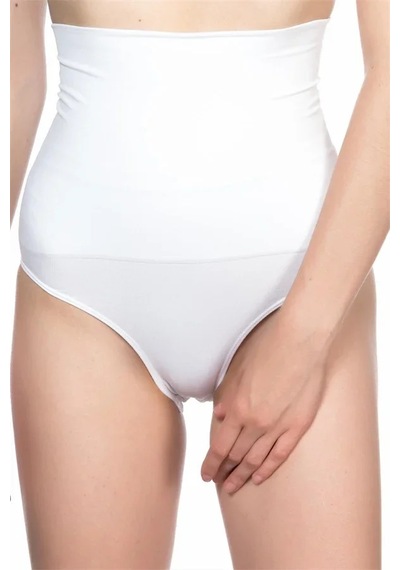Ang Butik Beyaz Double Yüksek Bel Çıtçıtlı Slip Korse
