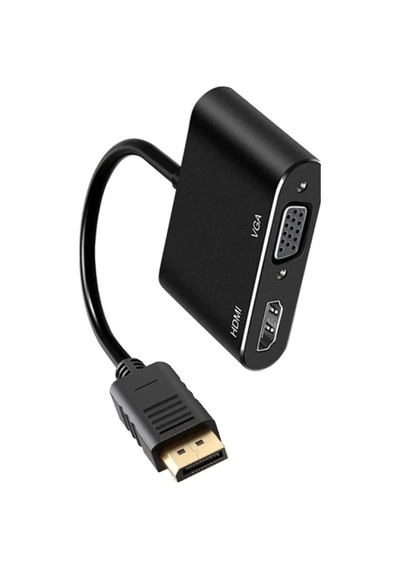 Diplay'den Hdmı Vga Dönüştürücü 2 İn 1 Bilgisayar Tv Uyumlu Çevirici Adaptör Çok Portlu Çoklayıcı