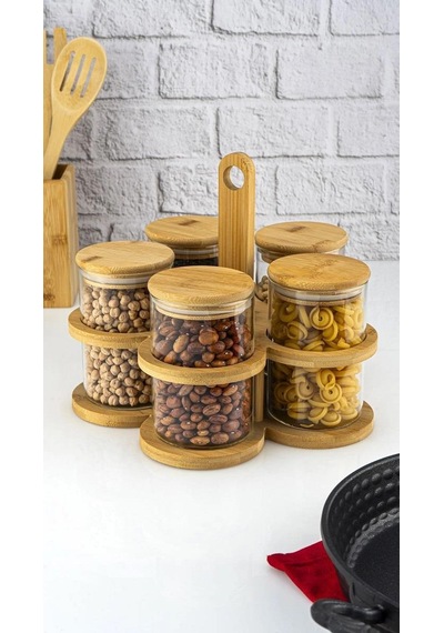Bambum Sorrel 6 Parça Standlı Baharatlık Büyük B5788 Krem